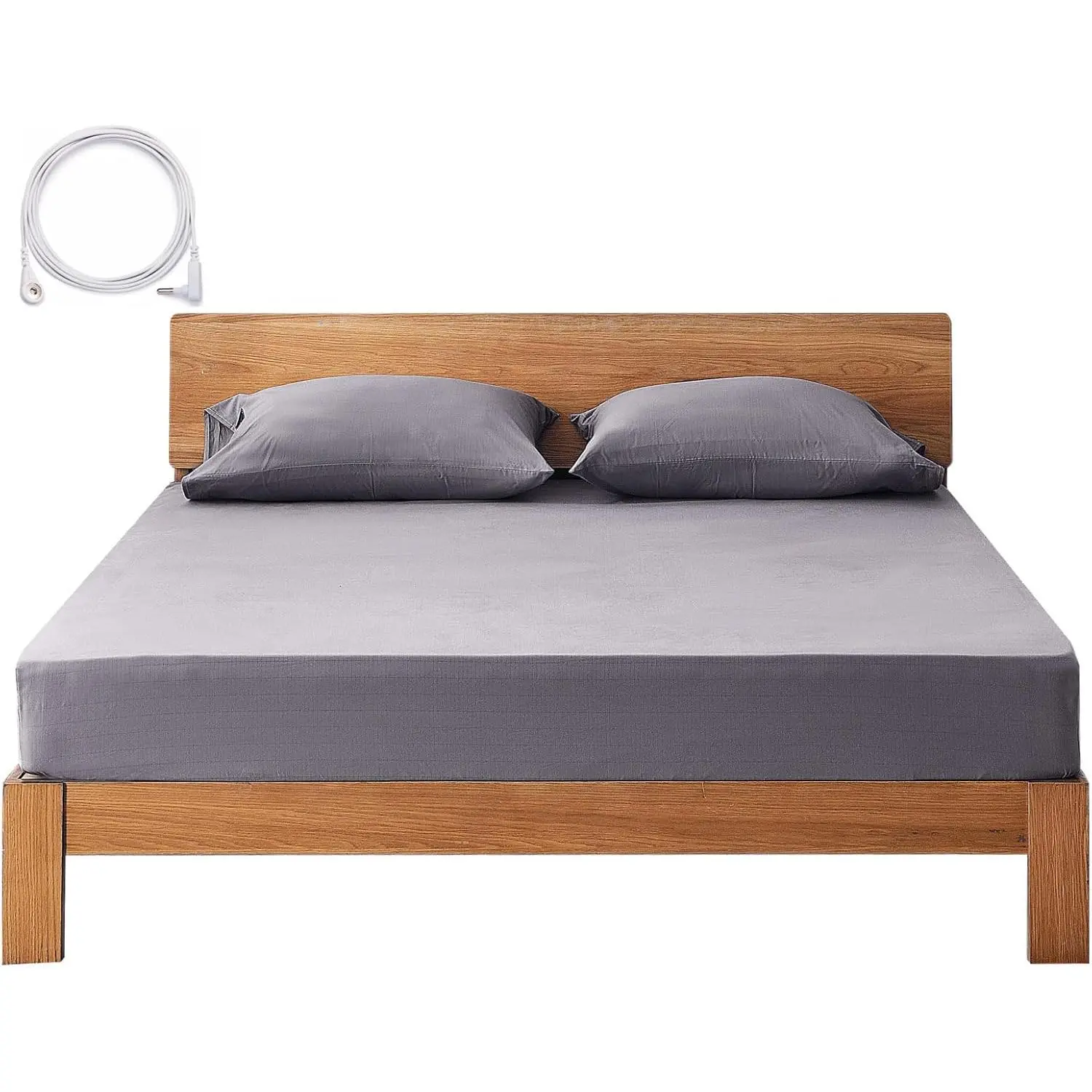 King Deep Pocket 12% Silver Fiber and 88% Organic Cotton Fitted Earth Grounded Bed Sheets for Improved Sleep Deep Grey King 78"x80"x15"