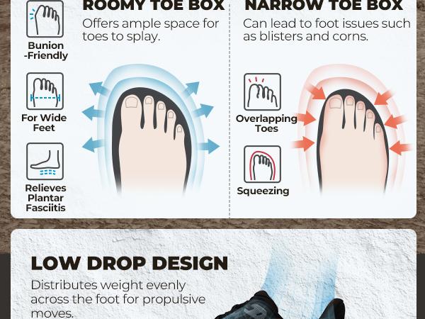 NORTIV 8 Men's Wide Toe Box Running Shoes with Jacquard Mesh Upper Bouncy Support Arch Insole Slip-Resistant Rubber Outsole Airy Breathable Design