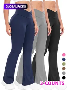 Women's High-Waisted Yoga Pants Set, Body-Conforming, Tummy Control, Crossed Waist Design, Comfortable 30-Inch Seam, Ideal for Fitness & Daily Wear