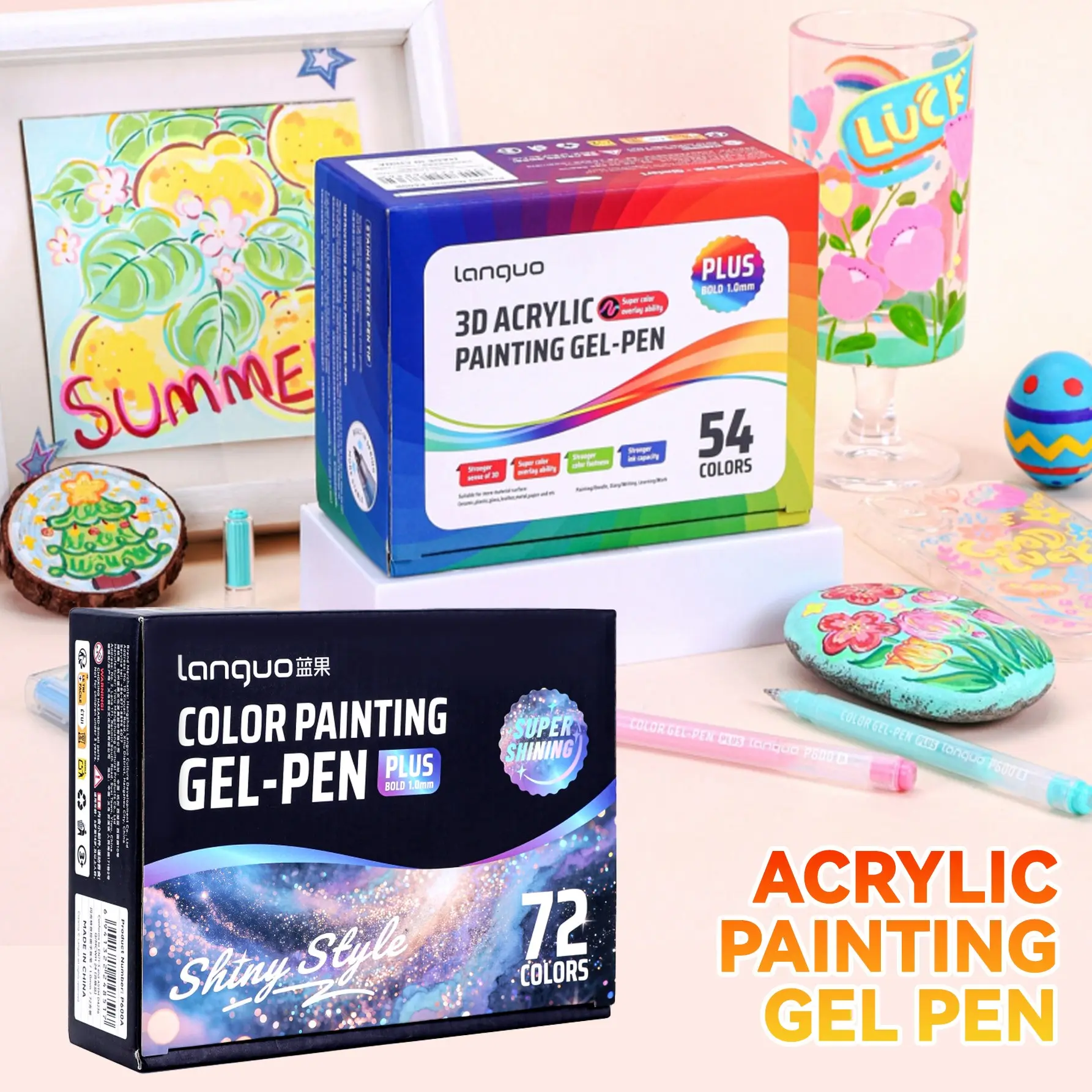 Glow Effect Drawing Pen Plus, 24-72 Colors Dreamy Glow, Fine Glitter, Rich Colors, Easy Line Tracing, Filling, Outlining, Back-To-School Supplies