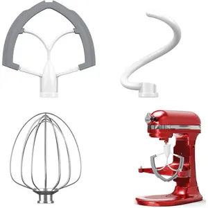 Flex  Beater 3 count for  Mixer Attachments and Accessories Compatible with 6 Quart Lifting Stand Mixers (KN256 6-Wire Whip, 6QT Flat Beater Paddle, 6QT Dough Hook Attachment)