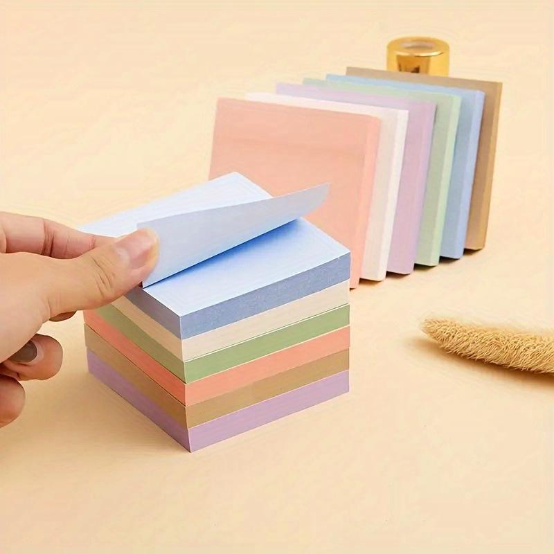 Square Sticky Note, 100 Sheets Morandi Color Sticky Note, Colorful Student Stationery Message Note, Office Supplies, Office Can Be Pasted Hand-tear Sticky Note