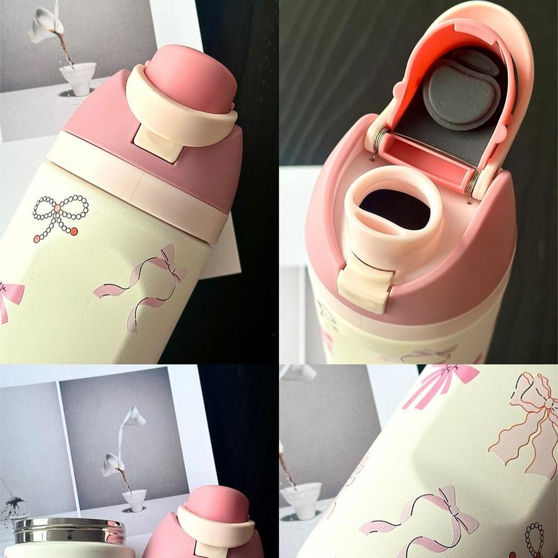 Butterfly Pattern Vacuum Flask, Thermos Cup, 24oz-32oz-40oz Stainless Steel Water Bottle, Portable Drinking Cup for Home Office School Outdoor, Drinkware, Insulated Travel Drinkware, Insulated Cups, Leak Resistant Tumbler