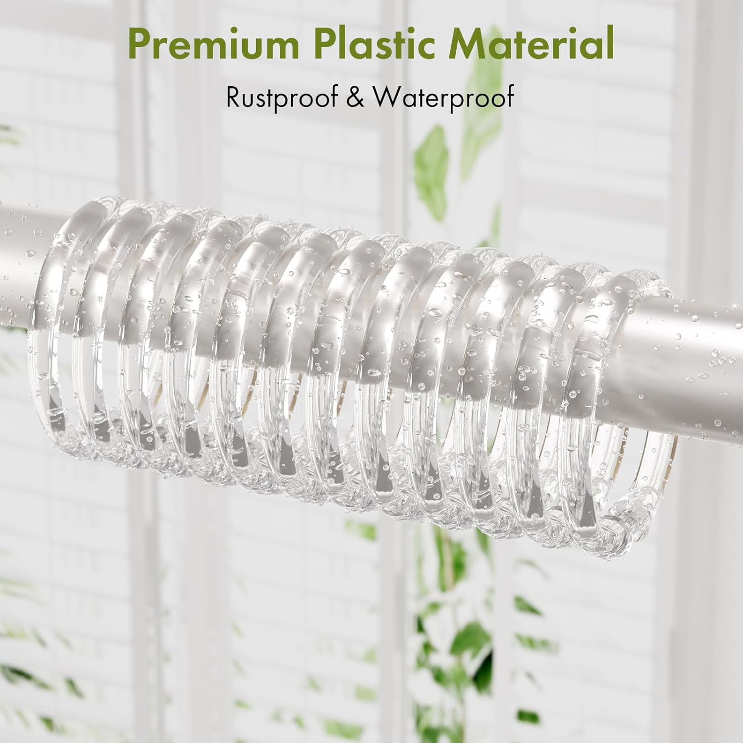 Plastic Shower Curtain Rings, 24 Pcs Shower Curtain Hooks, O Shape Clear Shower Curtain Hooks Rings, Easy to Snap Closure, Shower Hooks for Shower Curtain 2026 new