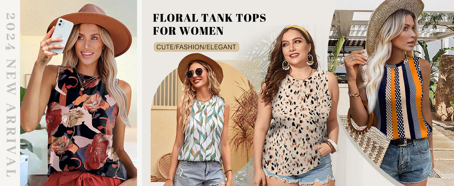 WIHOLL Womens Tank Tops Crewneck Loose Fit Basic Casual Summer Side Split Sleeveless Shirts WIHOLL Womens Tank Tops Crewneck Loose Fit Basic Casual Summer Side Split Sleeveless Shirts