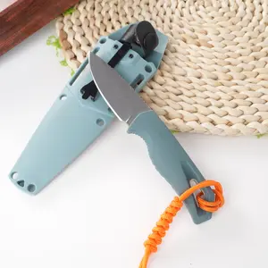 1pc 18050 Straight Knife with Sheath, High Hardness Blade, Ergonomic Handle, Camping Fishing Tool, Multi-Functional Edc Pocket Knife, Men's Gift, Outdoor EDC Tools