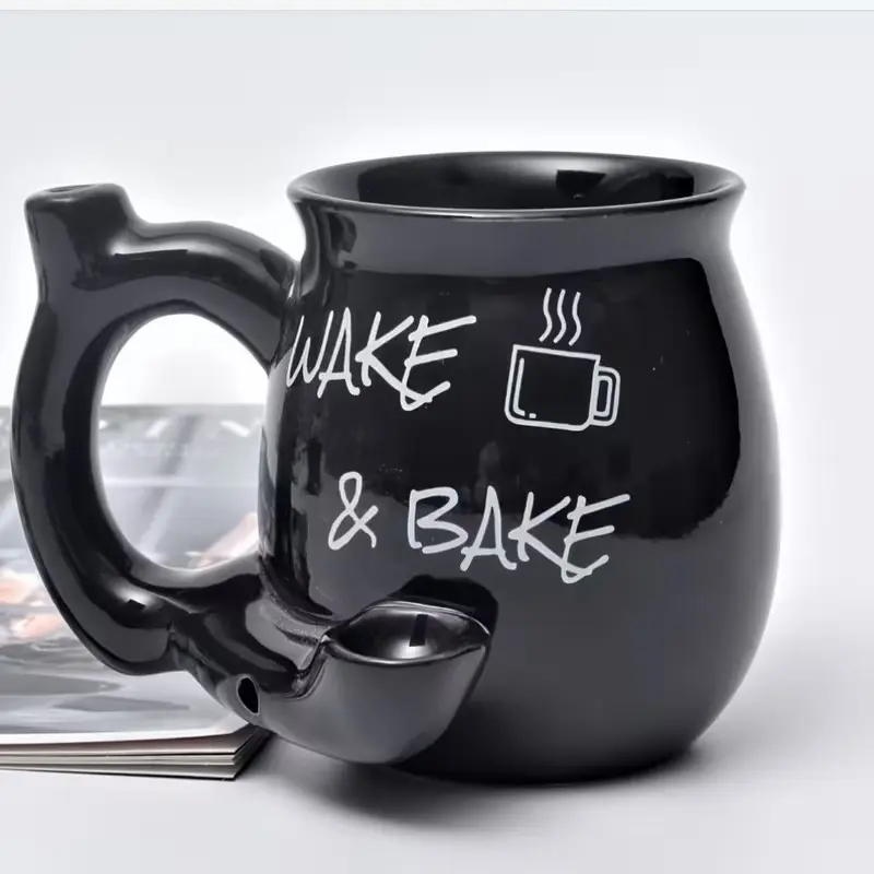 2 in 1 Ceramic Coffee Mug, Coffee Cup, Ceramic Cups, Food Grade Heat Resistant Shatterproof Tumbler, BPA Free Lead & Cadmium Free Reusable Dishwasher Safe Drinkware for Coffee Milk Beer, Ideal for Coffee Lovers Home Office Bar Party Use