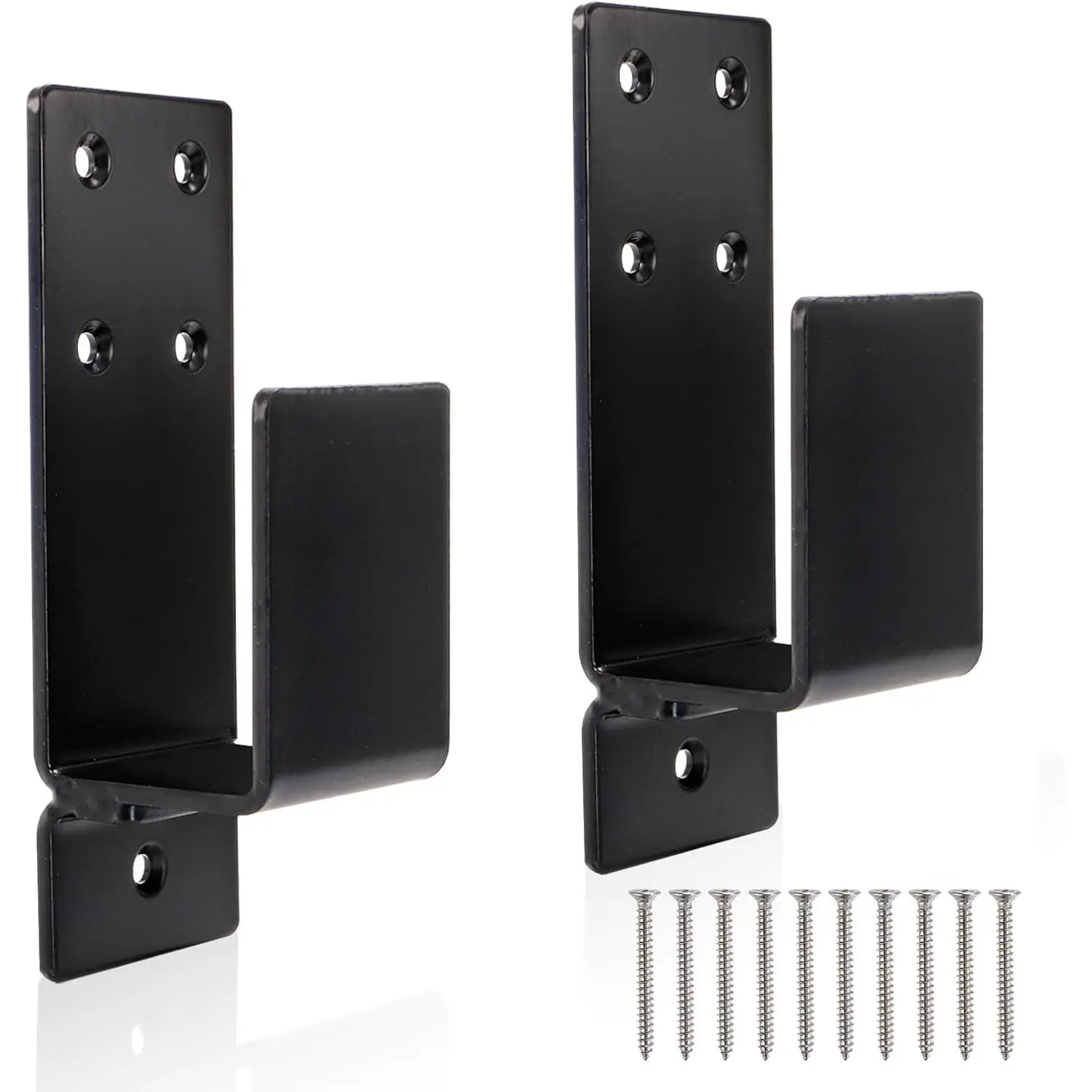 2 Pack Door Barricade Brackets, Heavy Duty Drop Open Bar Holder,  Door Brackets for , Barn, Shed, Garage, Indoor, Outdoor, Fits 2 x 4 Lumber