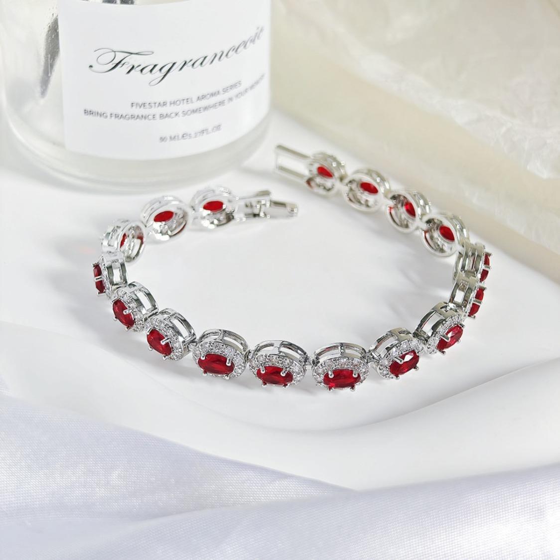 Luxury Colorful Moissanite Bracelet Bangle Elegant Fashion Jewelry Moissanite Wedding Engagement Anniversary Birthday Party Gift For Women Girlfriend Wife Lady