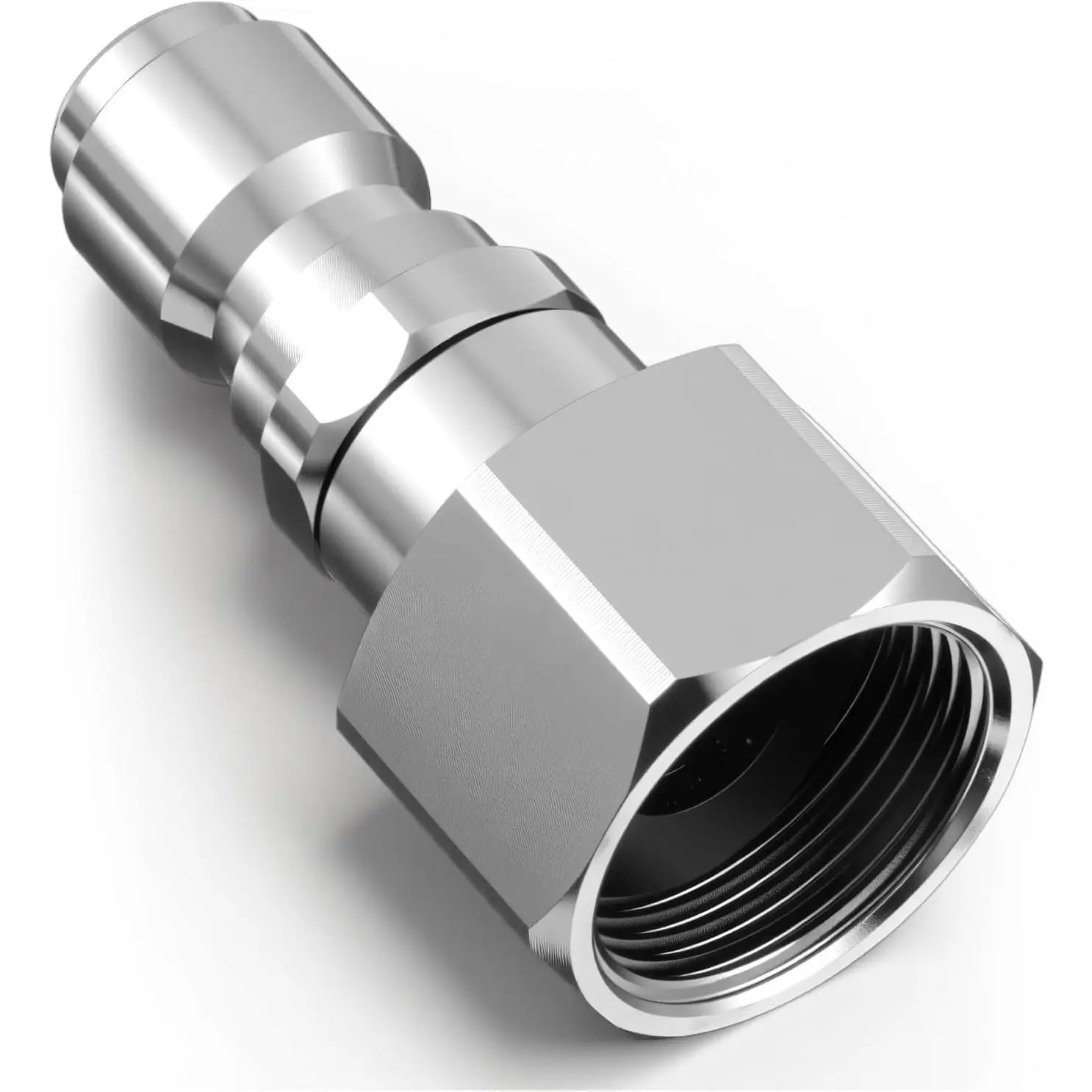 Stainless Steel Washer Swivel Nozzles with 360° Rotation, M22 to 3/8" Quick Connect Swivel Fitting Adapter for Hose Disconnect, 5000 PSI Hose Connection Accessory