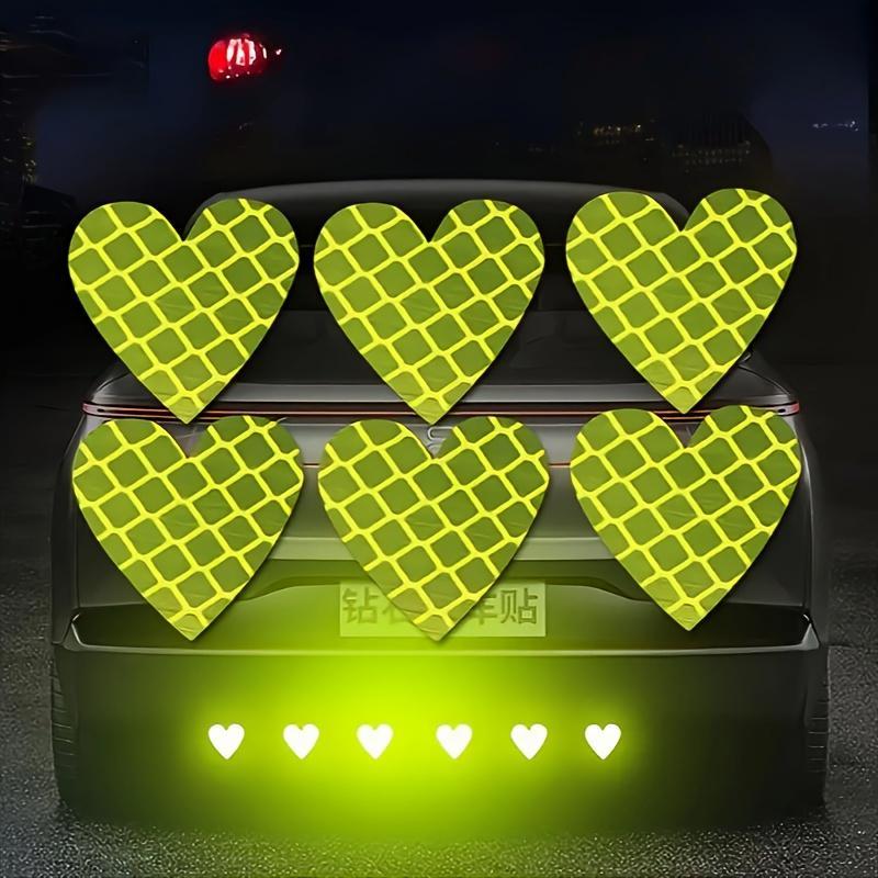 Heart Shaped Reflective Sticker, Car Motorcycle Electric Bike Reflective Sticker, Night Safety & Style Enhancing Decals, Car Accessories