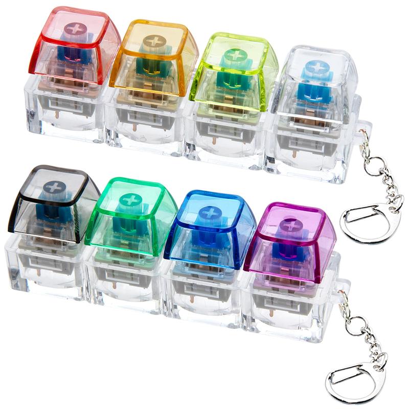 Keyboard Adult Fidget Toy Clicker Toy, Keyboard Fidget Keychain Cube Mechanical Key Button Clicker Stress Relief Gift for Office School Home to Pass The Time