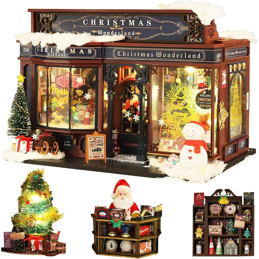 Spilay Japanese‑Style DIY Mini Dollhouse Kit for Adults, Hand‑Build Miniature House Set |   Comes with Warm LED Light & Music Box, Wooden Craft for Bookshelf Ornament, Home Tabletop Display, Ideal Creative Present for DIY Enthusiasts