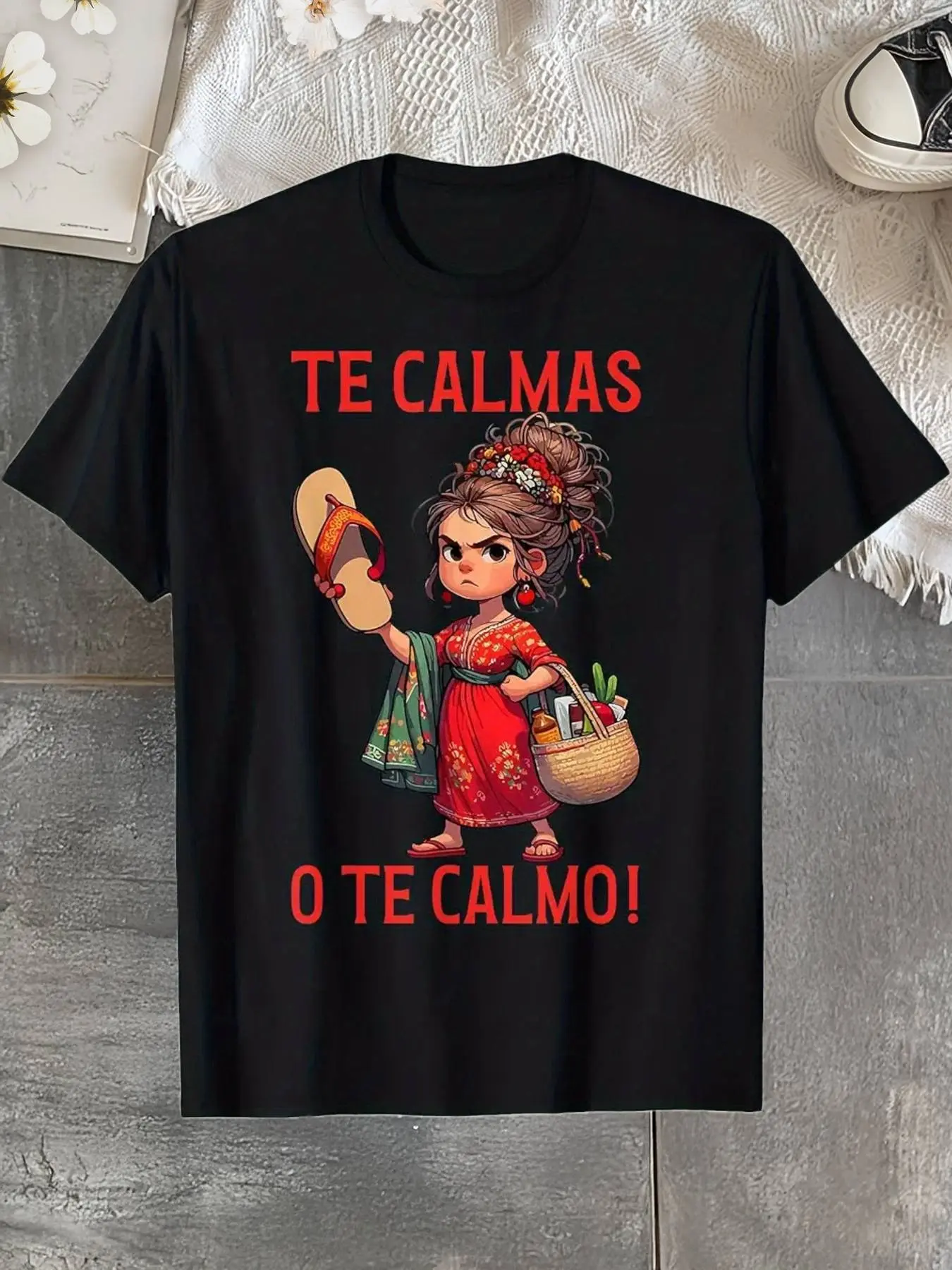 Camiseta de expresión mexicana de madre: Te calmas o te calmo.