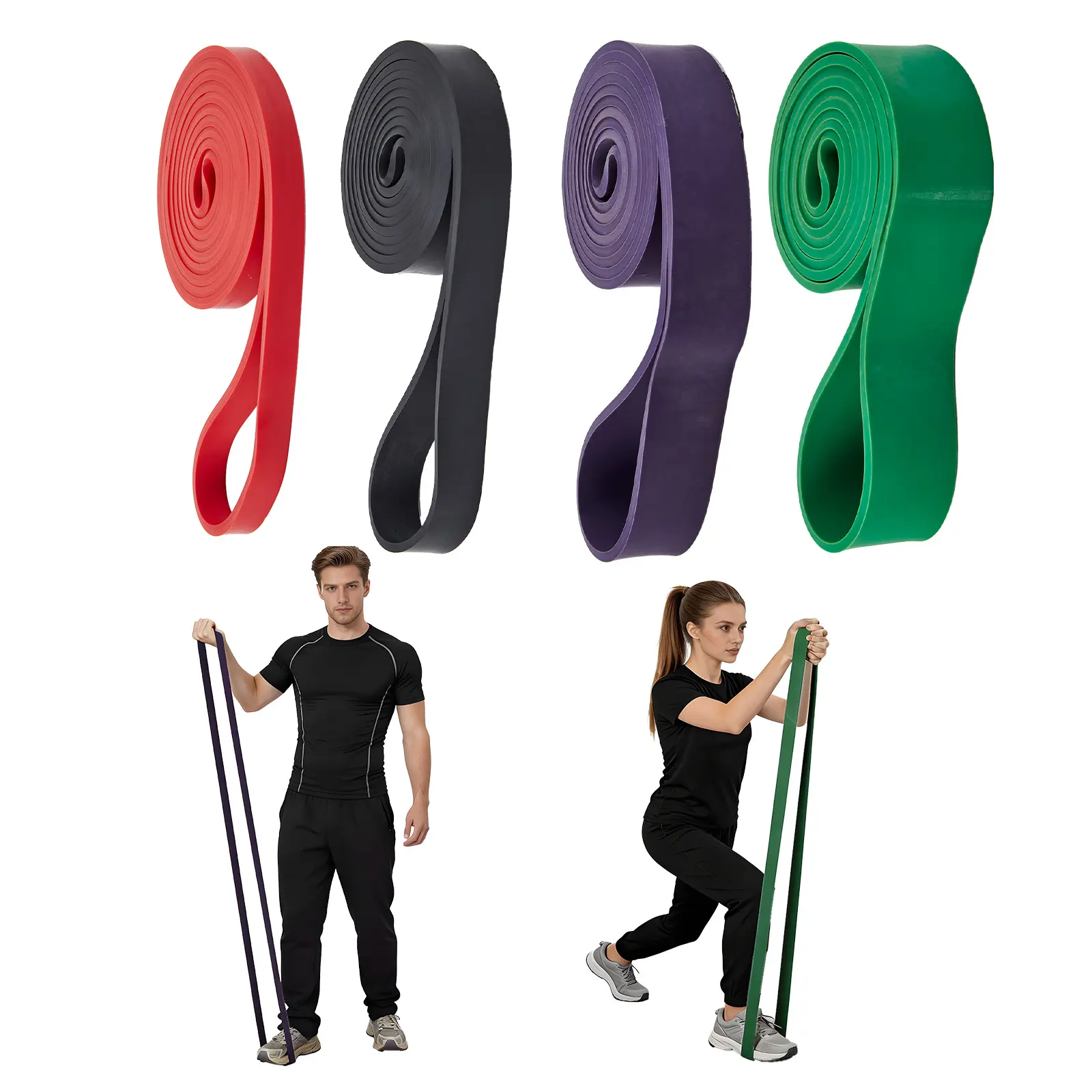 Unisex Pull Up Assistance Loop Resistance Bands Set - 4/5-Pack Natural Latex Strength Training Equipment, 38-125 lbs Heavy Duty for Strength Training, Home Gym Workouts