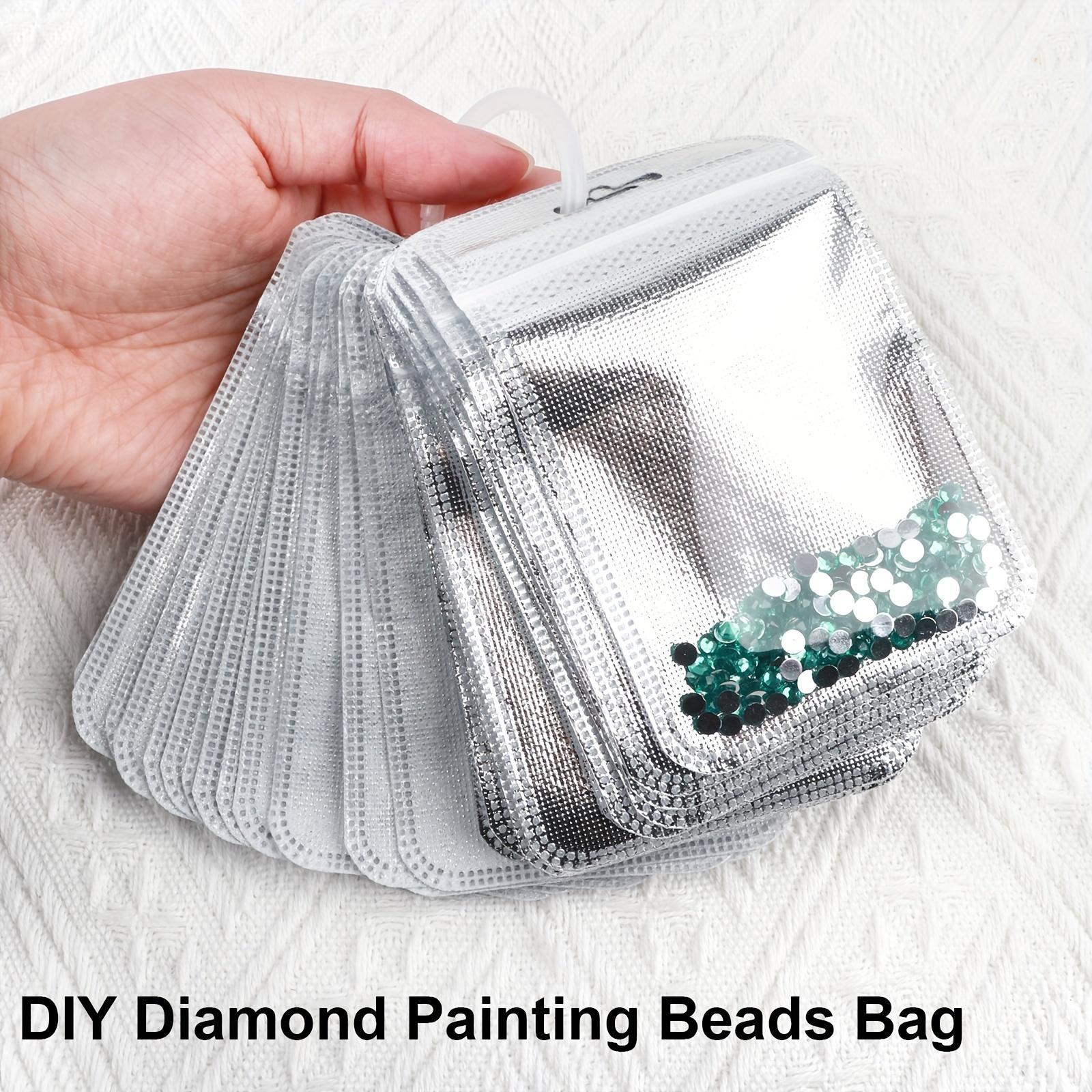 DIY Diamond Art Painting Beads Storage Bag, 50pcs/set Plastic Transparent Ziplock Bag, Zipper Bag, Drills Glued Stone Storage Sealing Bag, Craft Supplies, Zipper Pouches, Resealable Zipper Pouch, Sealing Storage Bags