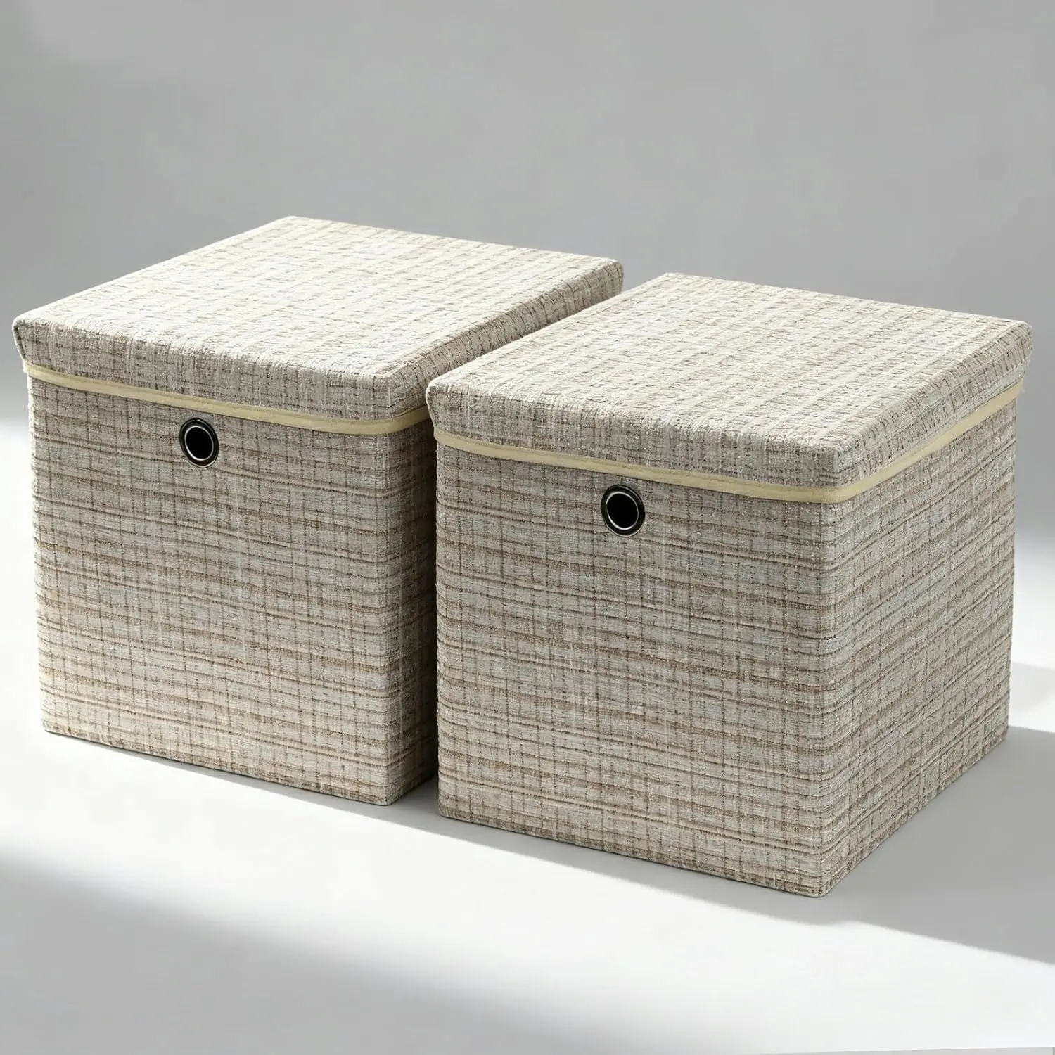12x12x12 Chenille Fabric Cube-Shape Storage Bins with Lids, Foldable Sturdy Organizers for Cleaning and Organizing Clothes/Toys, Bedroom Closet Shelf Organization Home Supplies