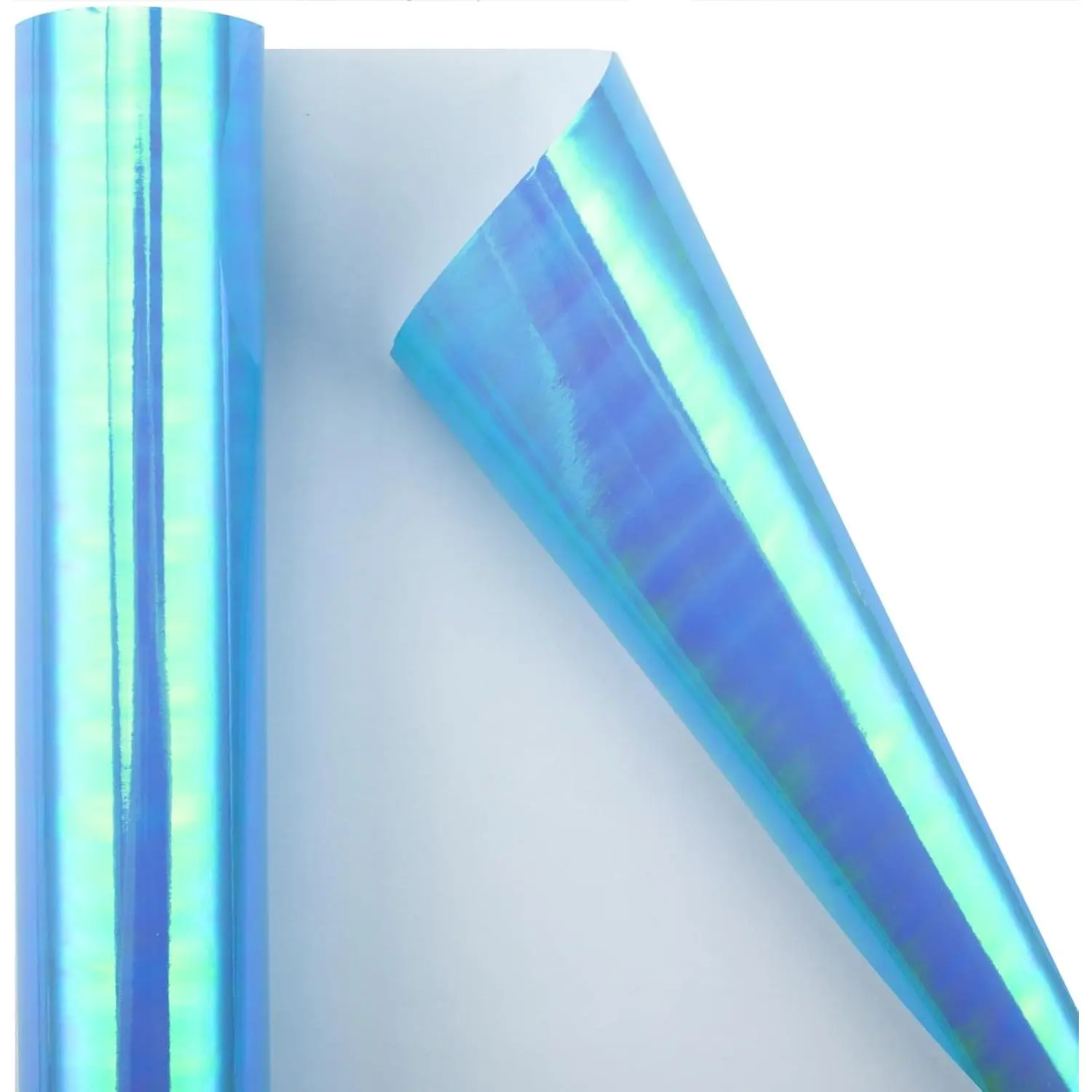 Holographic Iridescent Shiny Sparkle Metallic Glitter Blue  Wrapping Paper for Birthday, Valentines,  day, Graduation, Wedding, Fathers day, Christmas (17 IN x 32.8 FT)