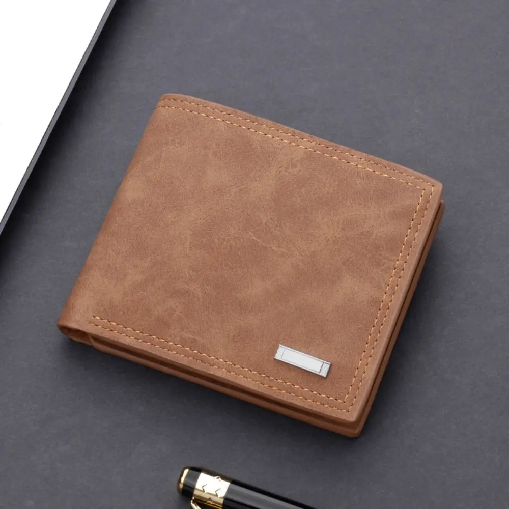 Vintage Leather Men's Wallet - Men's Minimalist Short Wallet with Large Capacity, Multi-Slot Driver License & Card Organizer, Portable Cash Clip for Daily Use, Mens Wallet, Men's Minimalist Wallet