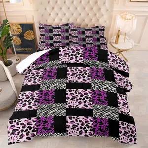 Leopard Zebra Patchwork Print Comforter Set, Y2K Style, High-Definition Print, Cozy Inner Core, Bedroom Decor