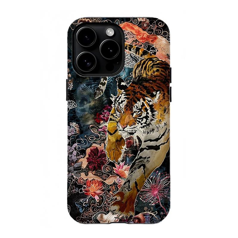 Wild Tiger & Panther Phone Case Tough Protective Cover for iPhone 16 15 14 13 12 11 17Pro Max Samsung S25 S24 S23 S22 Ultra Gifts for Fans Men Women Phone Accessories