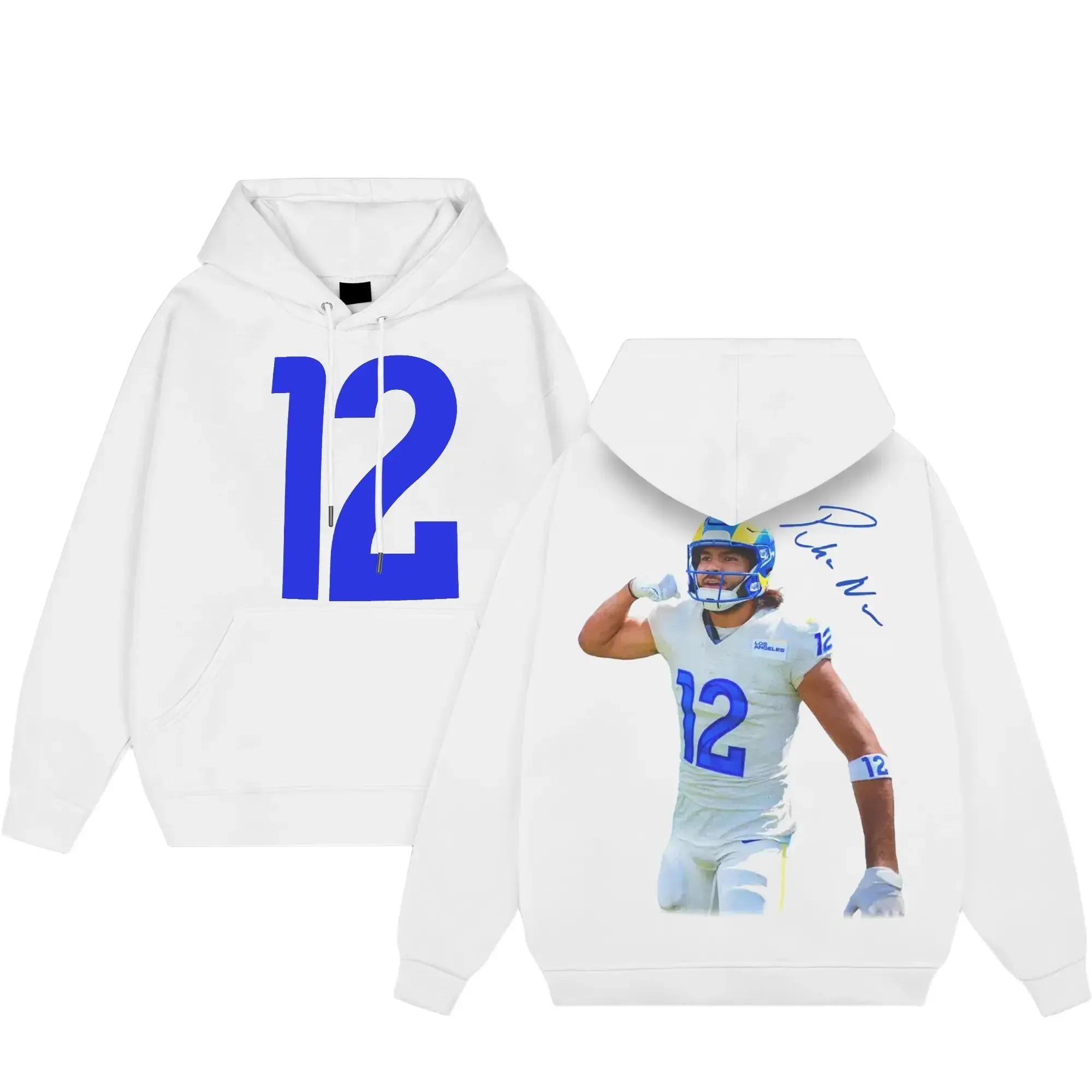 [Sale Up To 50%] Unisex Puka Nacua Cotton Prenium Hoodie, National Football League Fans Apparel, The Rams Team Game Day Outfits, American Football Graphic Shirt, Gift For Football Fans