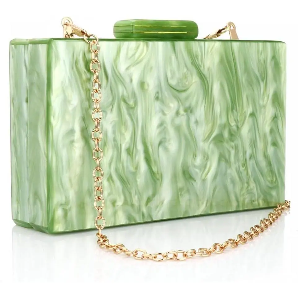 Handbags for Women Multicolor Perspex Geometric Purses Box Clutch Elegant Crossbody Bag for Lady Evening Banquet Prom