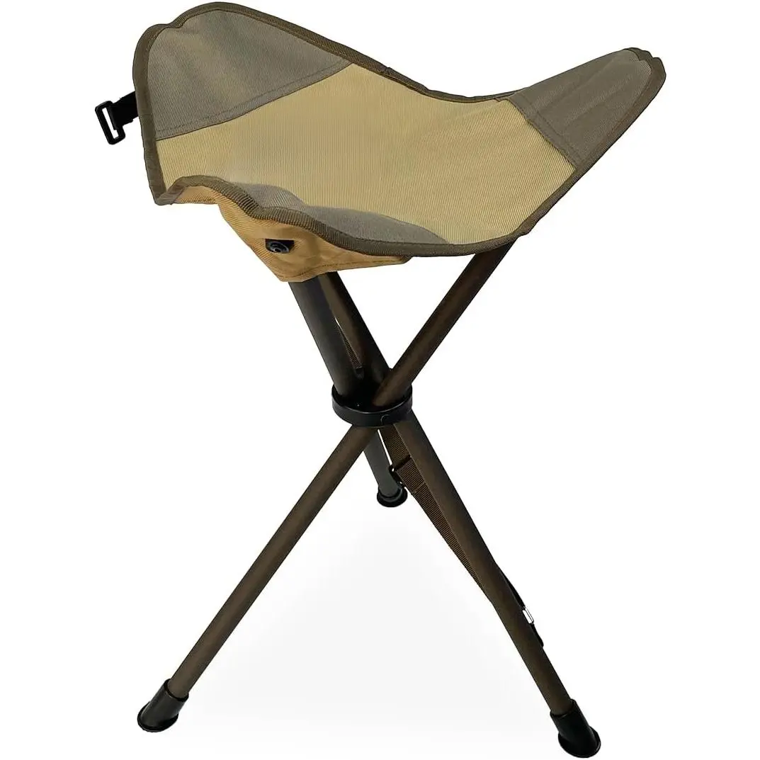 Portable Black Steel Frame Folding Hunting Stool with Shoulder Strap, 225 lbs Capacity Lightweight Collapsible Tripod Seat for Hunting Blind, Fishing, Shoulder Strap Supports 225 Lbs