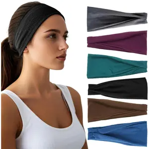 Headbands for Women - 6 Pack Wide Elastic Hair Bands | Stretchy Sweatbands Hair Bands | Soft Sports Thin Head Bands | Non-Slip Accessories Bands for Fashion, Washing Face, Workouts, Yoga, Daily Use