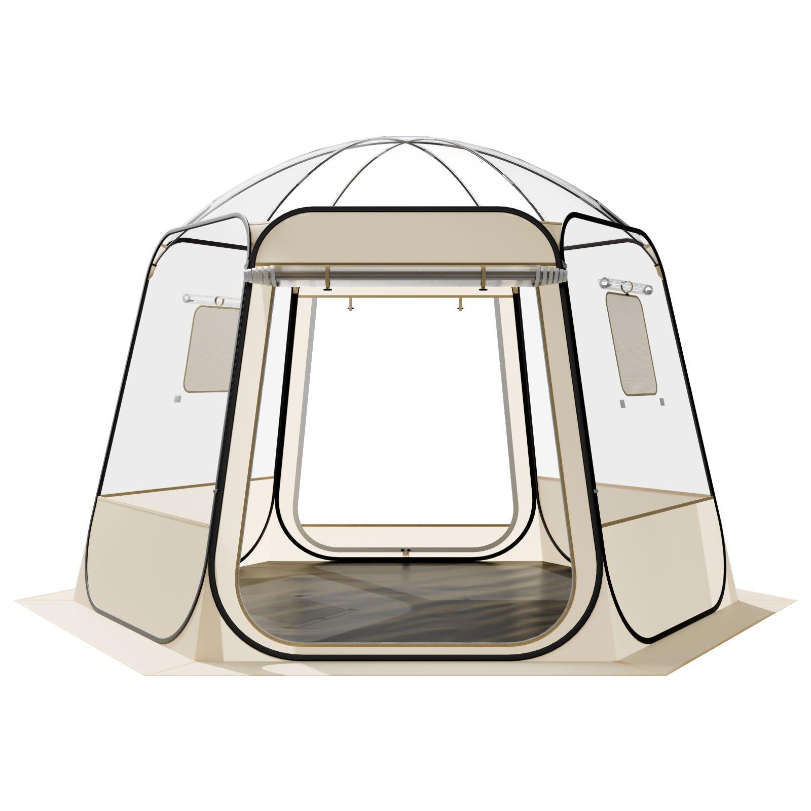 VEVOR Pop up Bubble Tent, 10 x 9.2 ft Waterproof & UV-Resistant, Clear Camping Tent Shelter, Outdoor Garden Dome Igloo Tents with Windows, 540 °   Panoramic View, for 4-8 Persons Patio Backyard