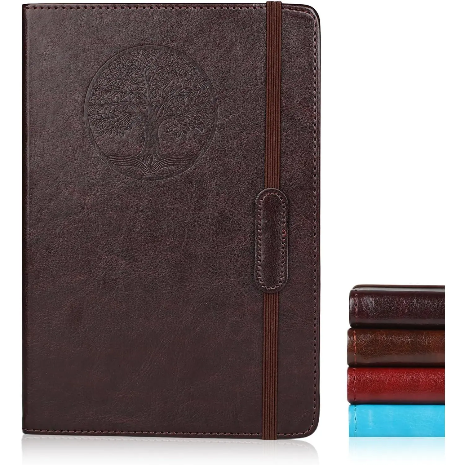 Journal for Women Men, Lined Journaling Notebooks A5 5.7X 8.3 in, Hardcover Leather Journal Diary 160 Pages, Journals for Writing, Travel, Business,  & School (Black)