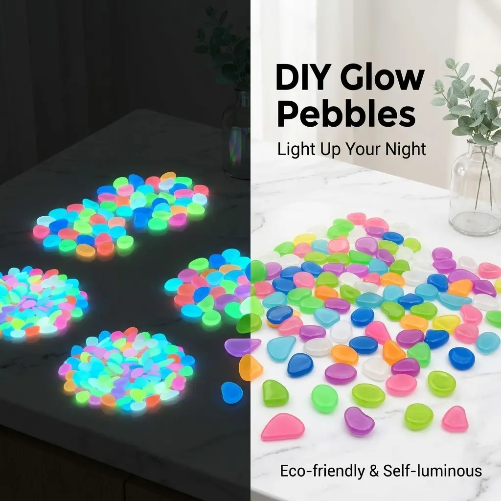 100Pcs Luminous Stones, Glow-in-the-Dark Artificial Fluorescent Pebbles for Garden, Fish Tank & Aquarium Decor, Landscape Decoration, Aquarium Supplies