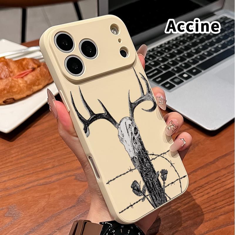 Skull, Roses, Barbed - Wire Pattern Straight Edge Phone Case Soft Phone Case for iPhone 17 16 Pro Max 15 Plus 14 13 12 11 Air XR E XS Plus Shockproof Drop Protection Rugged Durable Silicone Cover