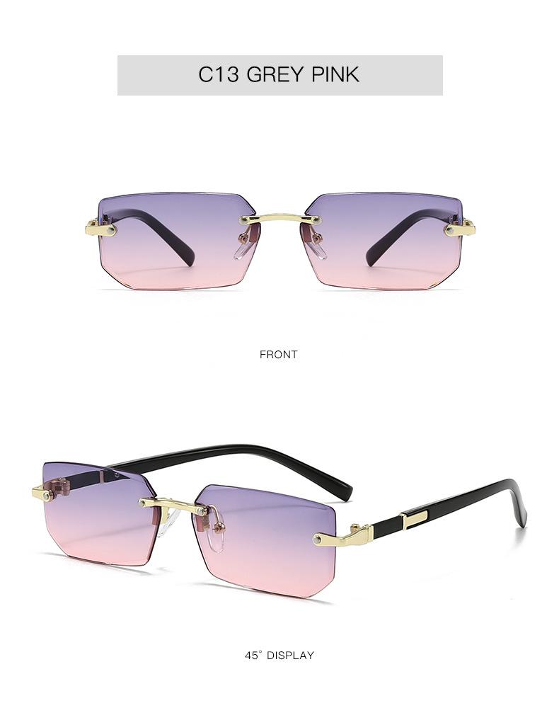 New Frameless Fashion Sunglasses European and American Trendy Cut Edge Sunglasses Personality Jelly Color Sunglasses Frameless Sunglasses Retro Vintage Sunglasses for Women Polarized Driving Sunglasses Trendy Sunglasses UV400 Protection