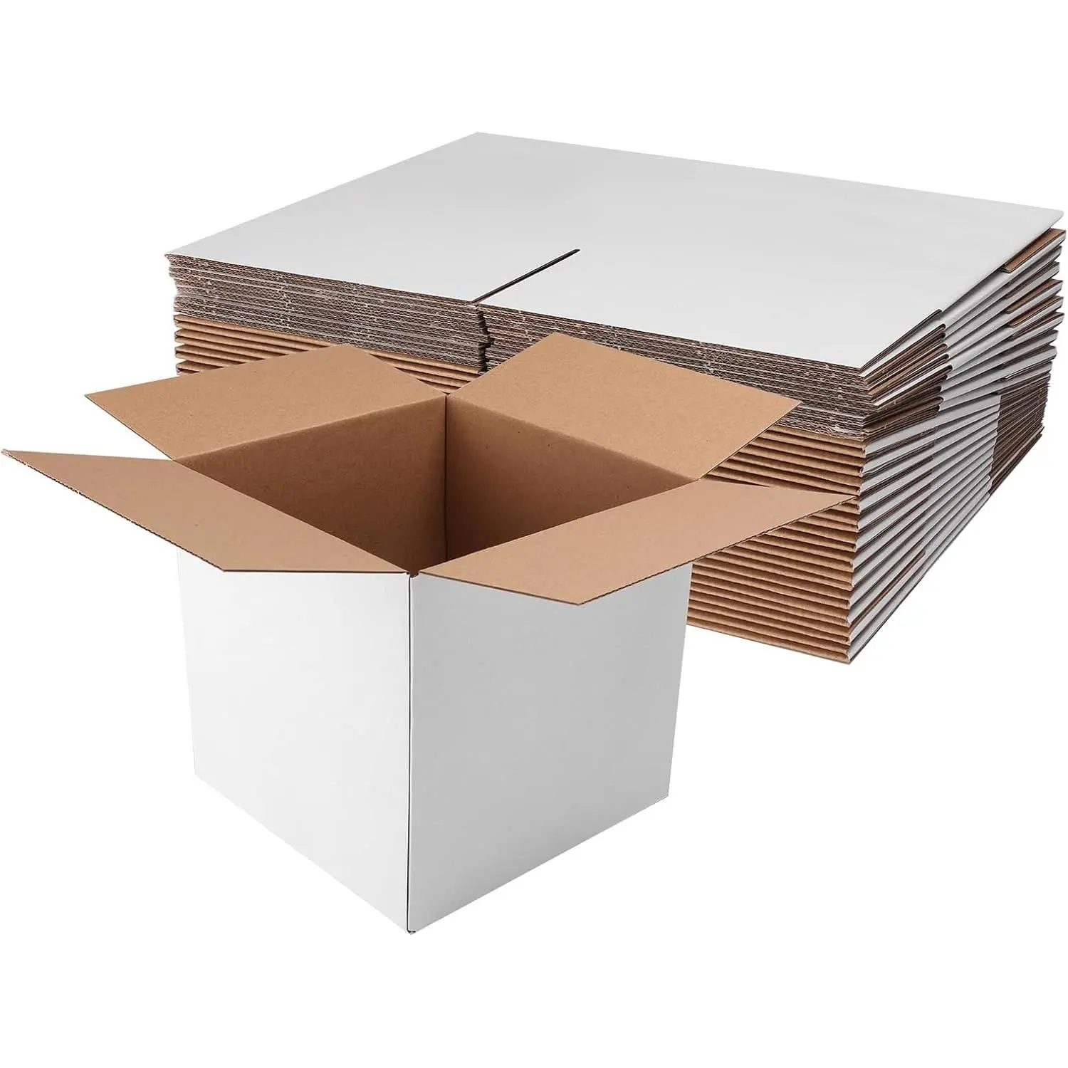 8x8x8 Shipping Boxes Set of 25, White Corrugated Cardboard Box for Small Business for Packaging Mailing