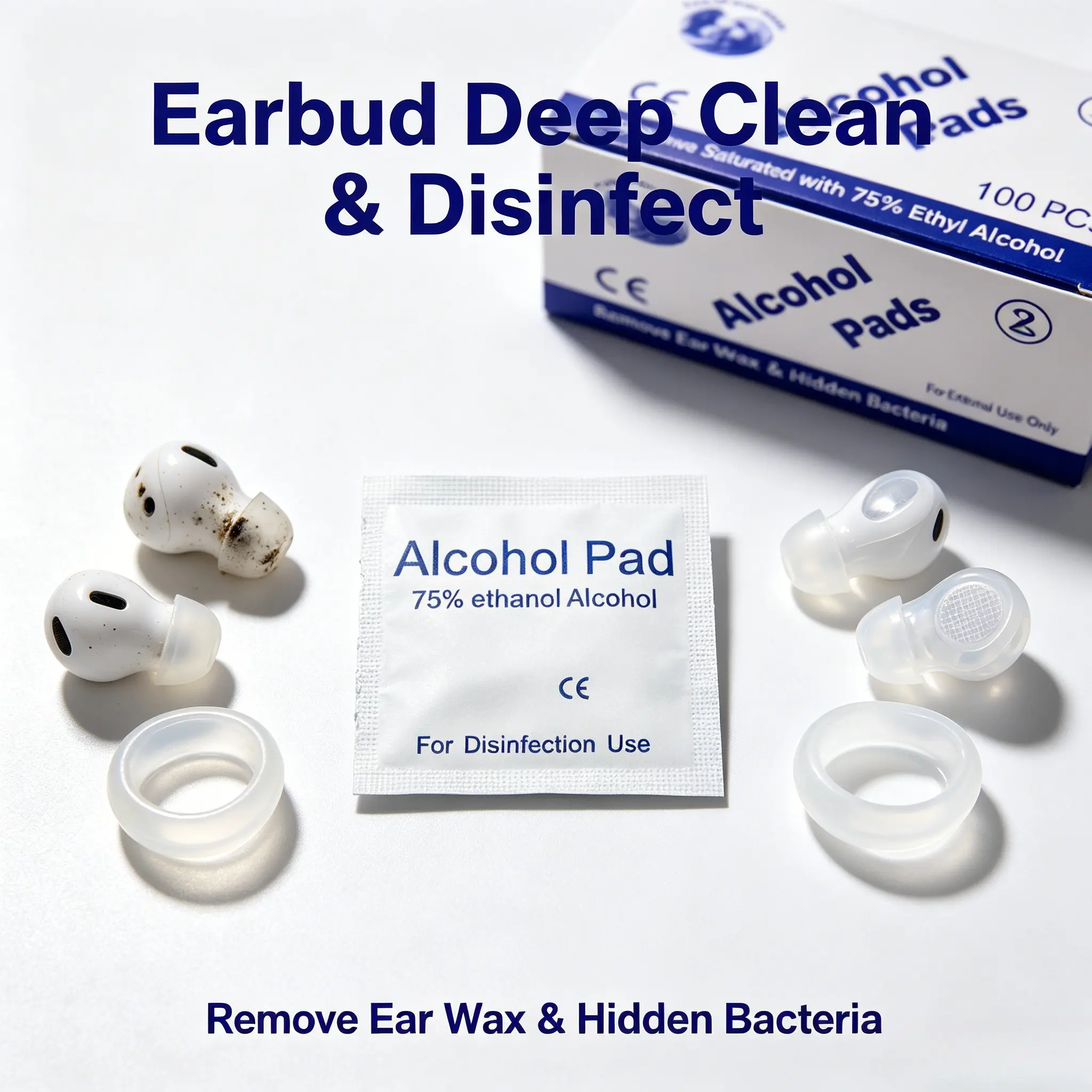 Disposable 75% Alcohol Prep Pads, Individually Wrapped Sterile Wipes, Quick Sanitization for Phone, Beauty Tools, Daily Use, Camera Cleaner