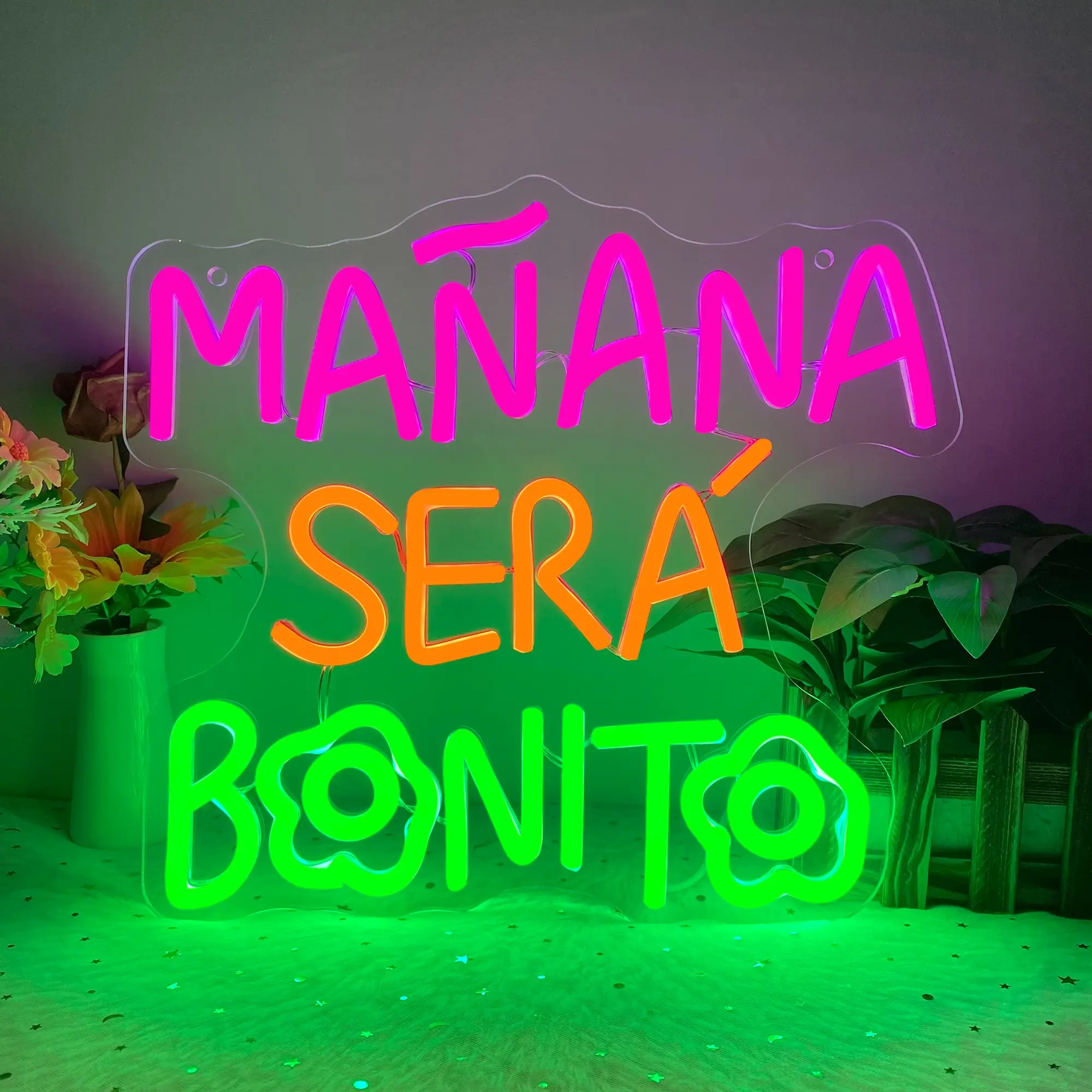 Mañana Sera Bonito Neon Sign, Decorative Neon Sign, Music Wall Sign, Studio Wall Sign, Music Room Wall Art, Bedroom Led Light