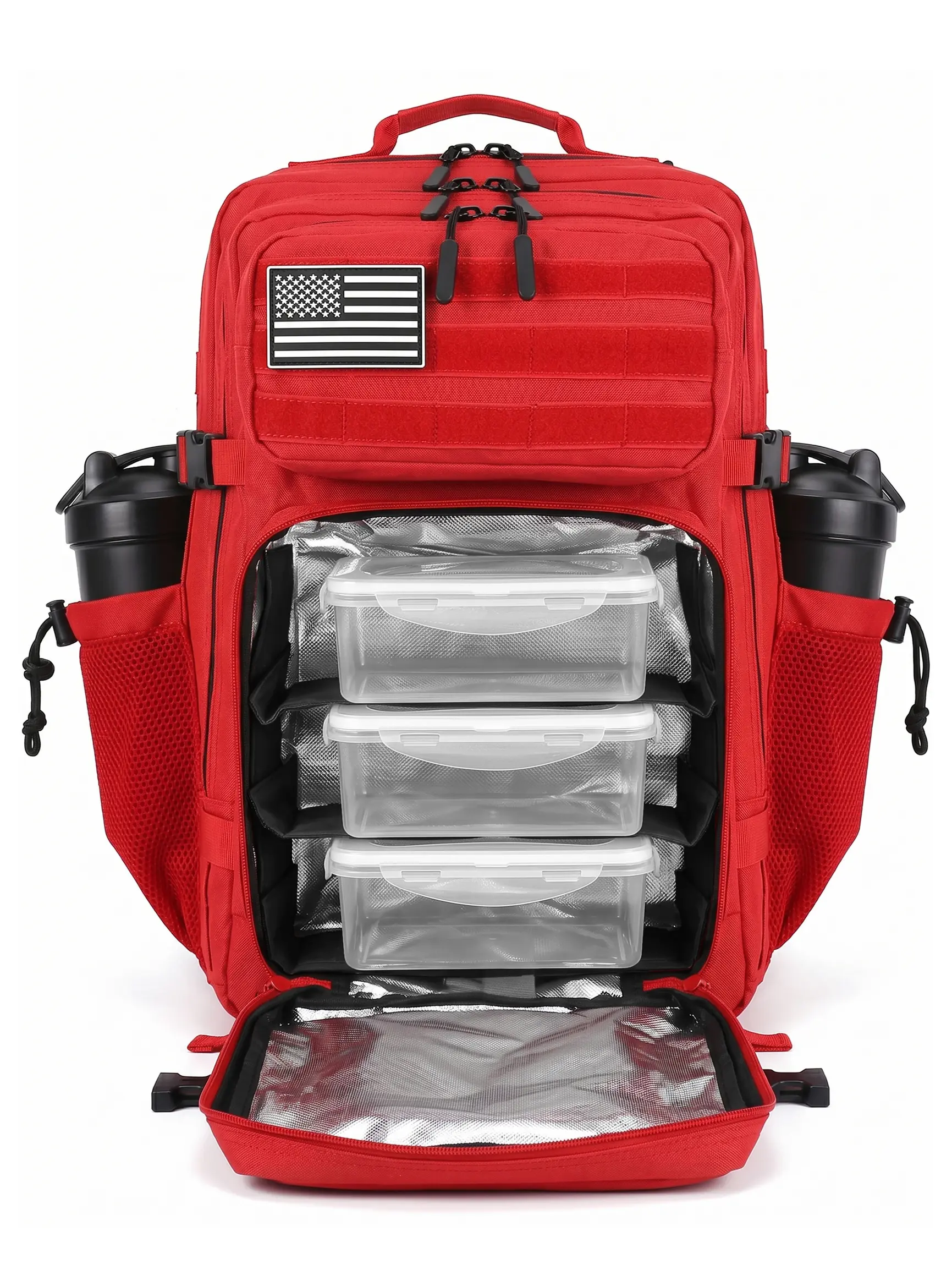 45L Tactical Meal Prep Backpack Waterproof Gym Athlete Meal Management Insulated Rucksack