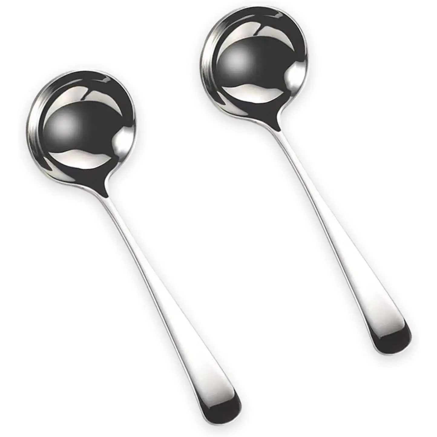 Small Ladle, Small Ladle Sauce, 2-Piece Stainless Steel Gravy Soup Spoon, Spooning Gravies and Sauces 7.7Inch (Color:Silver)