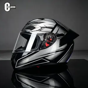 Metal Gradient Motorcycle Full Helmet, Ventilated Adult Safety Helmet for Racing and Commuting, Breathable Protective Headgear