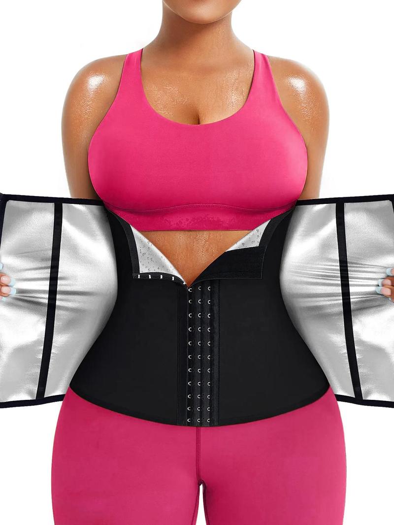 Women's Adjustable Hook & Eye Zipper Sauna Waist Trainer, Sweat-Enhancing Tummy Control Shaper, Shapewear Belt, Waist Cincher for Women