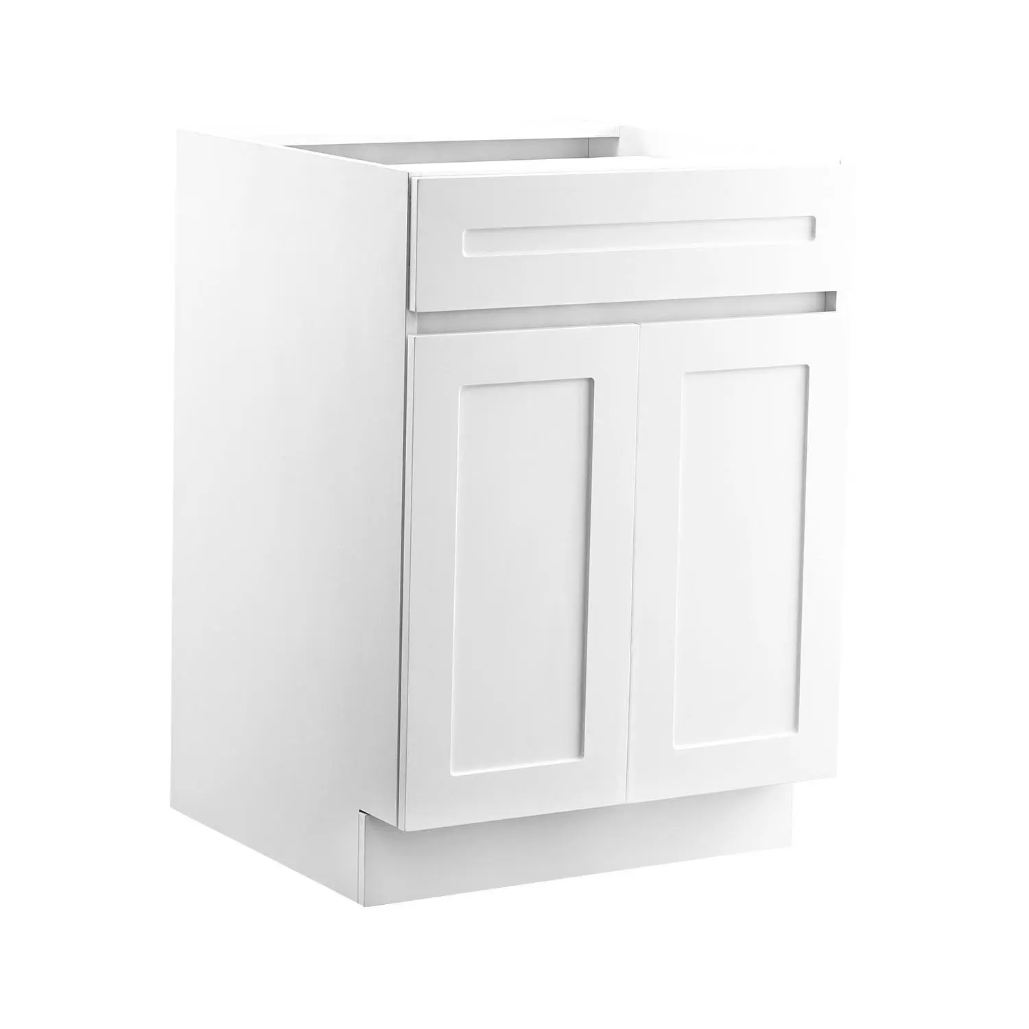 VEVOR White Shaker Base Cabinet with Drawer, 24-Inch Unassembled Drawer Base Cabinet, 24" W x 24" D x 34.5" H Ready to Assemble Cabinet with Soft-Close Doors and Adjustable Shelf, for Home Office
