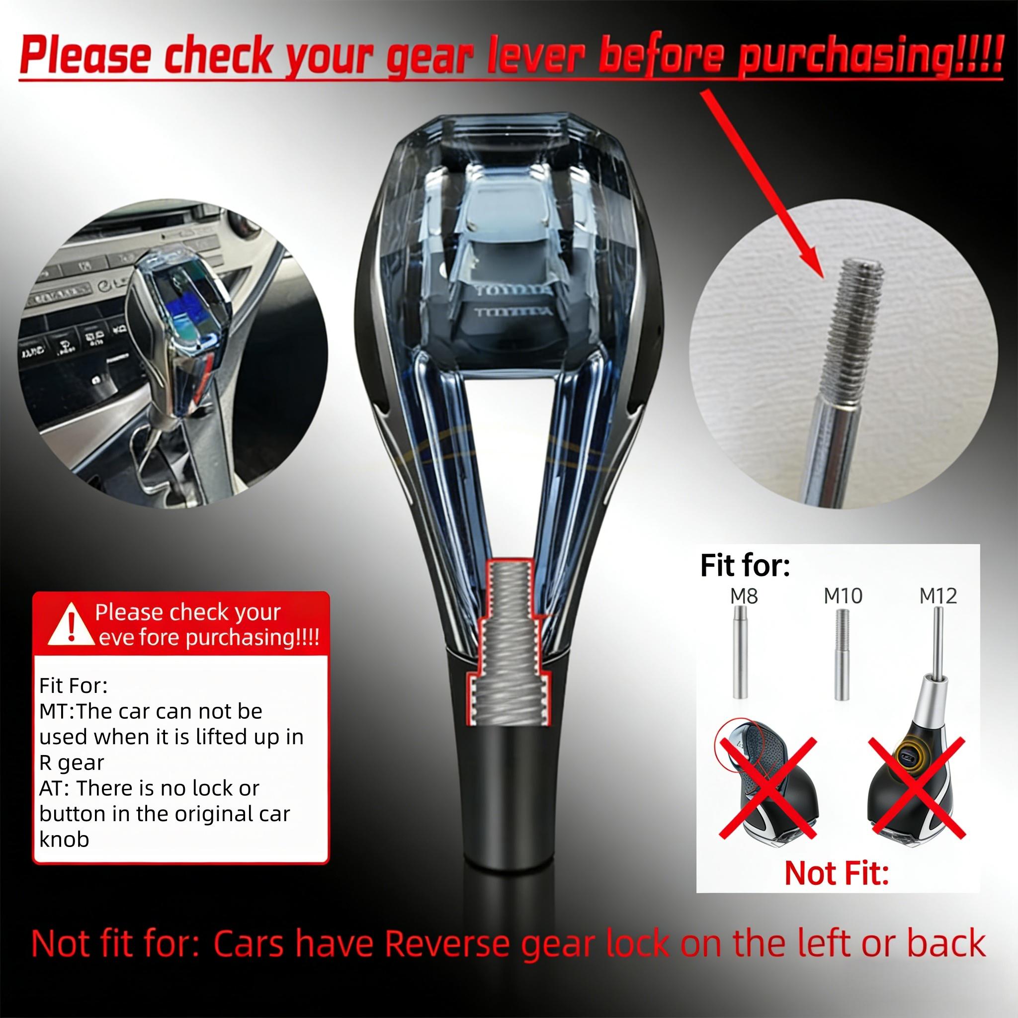 Universal Crystal Car Gear Shift Knob with LED Light Auto Manual Transmission Replacement usb rechargeable color
