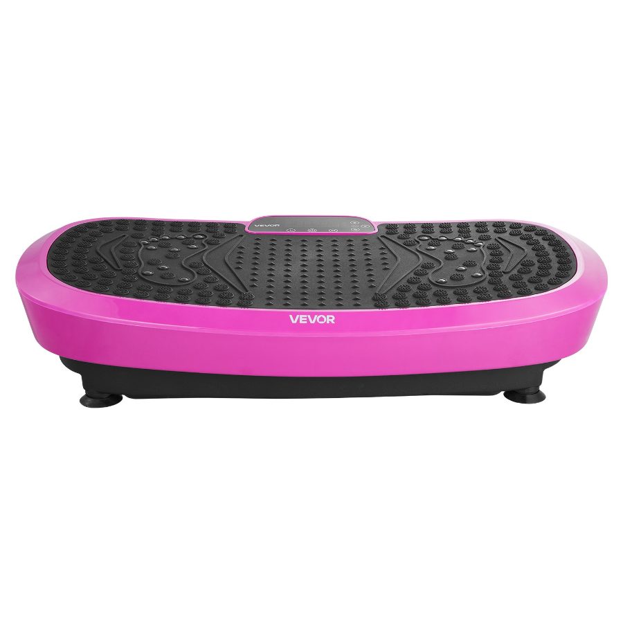 VEVOR Vibration Plate Exercise Machine, Full Body Shaker with Magnetic Acupoints for Lymphatic Drainage and Weight Loss, Home Gym Workout Fitness Equipment with 2 Resistance Bands for Women Men, Pink