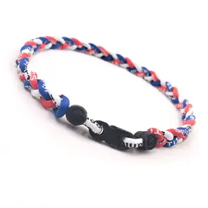 Premium 18inch Baseball Necklace w/Nylon Tri-Braided Rope Tornado Design
