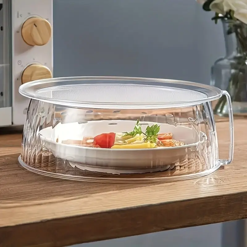 Multifunctional Microwave Splatter Guard, Heat Resistant 200°c, 360° Splash Proof, Clear Stackable Plastic Food Cover, Kitchen Tools and Gadgets, Kitchen Gadget, Camping Essential