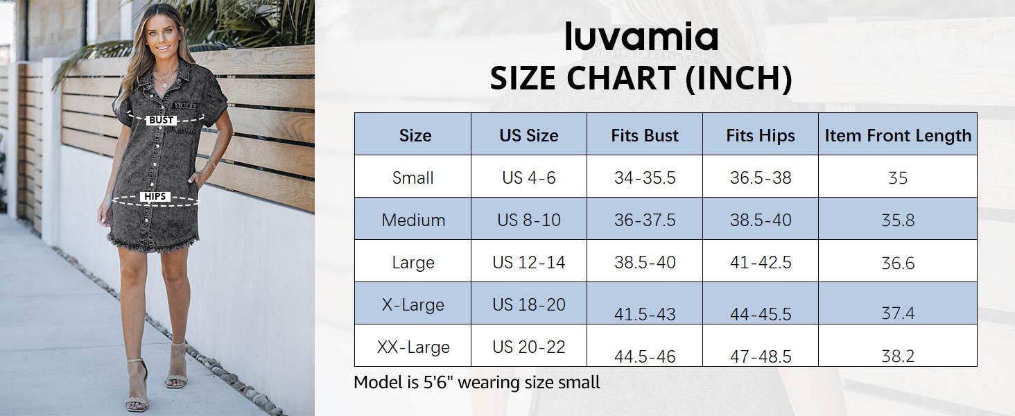 luvamia Denim Dress for Women Button Down Short Sleeves Casual Summer Jean Shirt Dresses with Pockets Frayed Hem Womenswear Shortsleeve Minimalist valentine's day outfit graduation dress birthday dresses