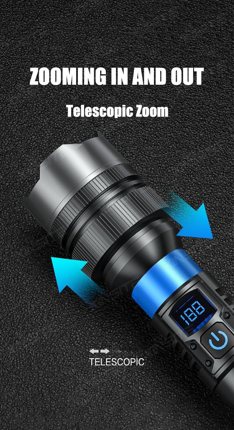 Strong Flashlight Highlight - Rechargeable & Adjustable Brightness Flashlight ,Robust Handheld Torch - Ideal for Outdoor Adventures, Emergencies, Camping, Fishing, Garden Illumination, Night Security, & Garage Use