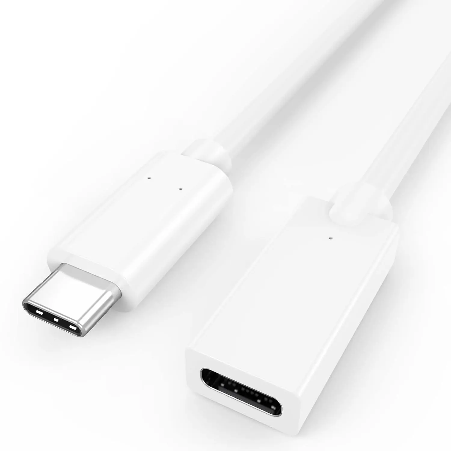 USB C Extension  3.3FT, White USBC Extender for MagS-afe Charger,15W/3A   & 480Mbps, USB-C Male to Female cord for Ma-gSafe,HomePod, Watch,  17/16/15 PM,GalaxyS25, iPad Pro