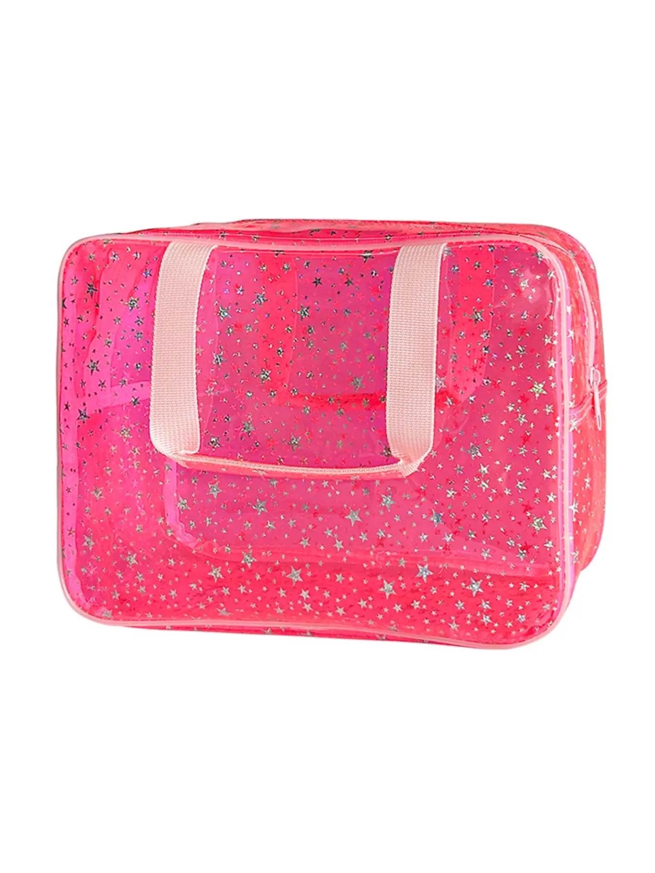 Double-size two-piece laser flashing star PVC Cosmetic Travel Bag, easy to store cosmetics, toiletries waterproof material
